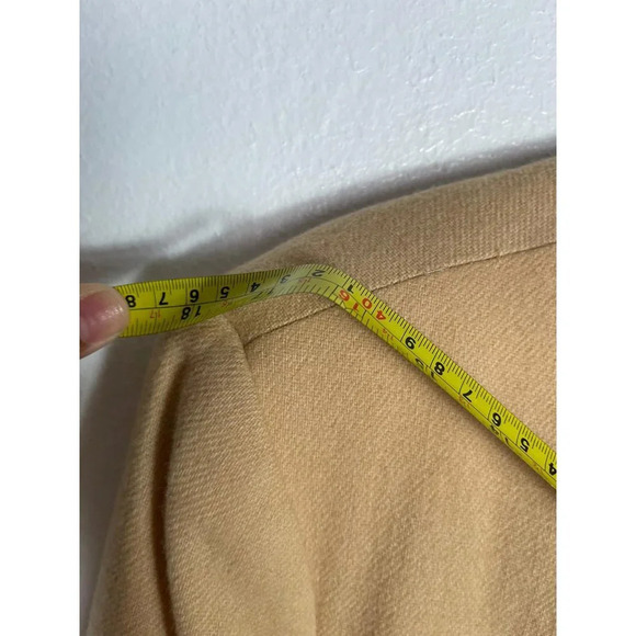 Jessica Ash Womens Double Breasted Long Sleeve Collar Blazer Coat Cream Tan 14 - Picture 7 of 8